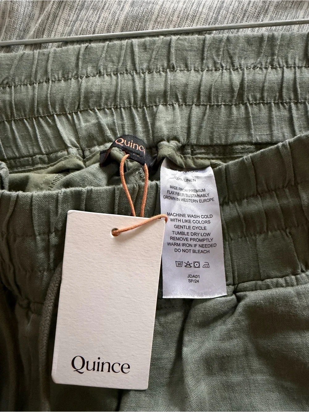 Quince 100% Linen Olive Wide-LegPants